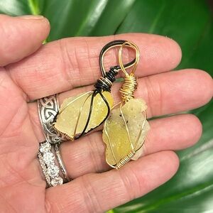 raw BRUCITE wire wrapped crystal pendant THE ALL HEALING CRYSTAL